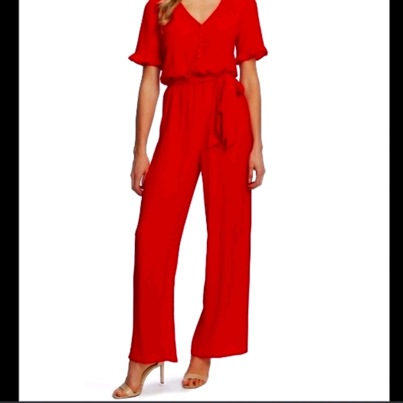 Cece red jumpsuit Clearance